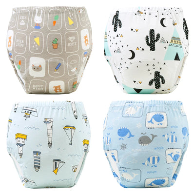 4PCS Baby Waterproof Diapers Pee Shorts Underwears Reusable Soft Ecological Cotton Toddler Potty Training Pants For Boys Girls by Smarsty