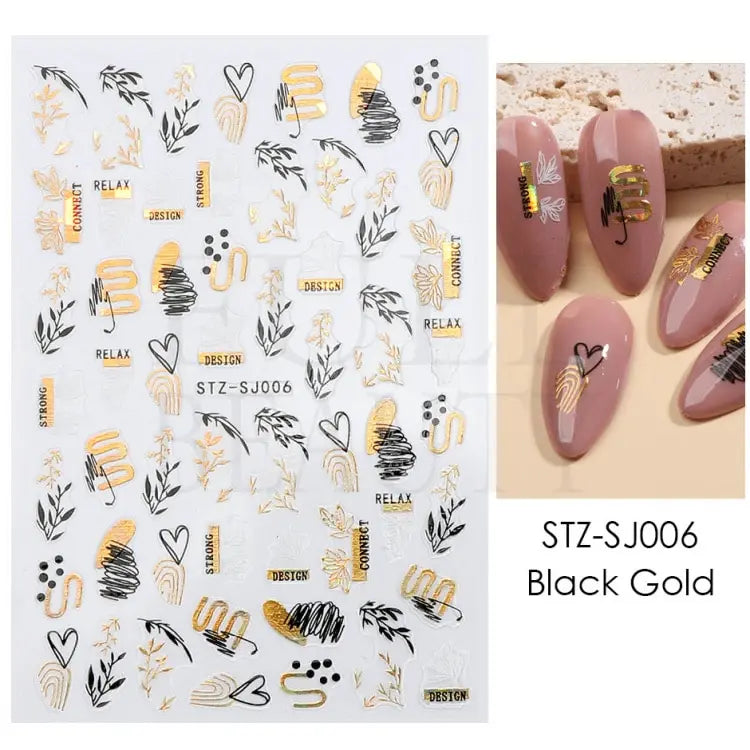 3D Holographic Geometry Nail Stickers for Stunning Decor - Smarsty