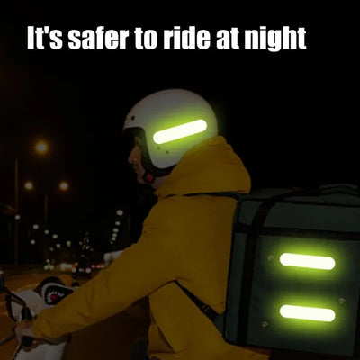 80-10PCS Helmet Safety Warning Reflective Stickers Strip Waterproof High Visibility Reflector Tape For Night Riding Walking Car by Smarsty