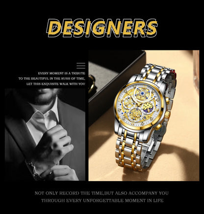 Luxury Waterproof Men's Chronograph Watch with Luminous Date - Smarsty