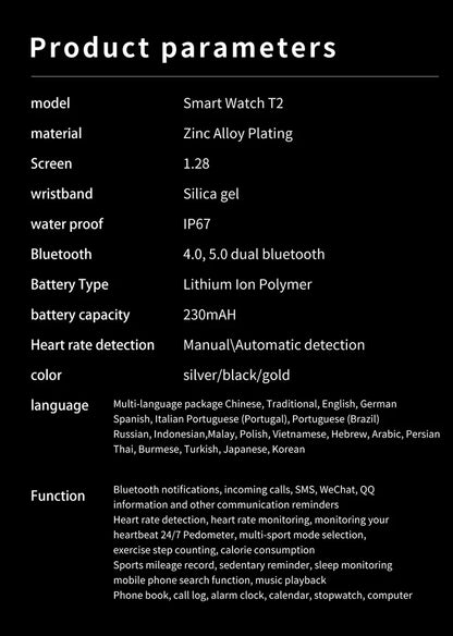 Women Bluetooth Smart Watch with Heart Rate Monitoring - Smarsty