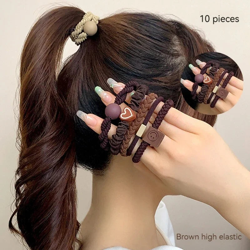 10PCS High Elasticity Hair Ring Set for Durable Ponytails - Smarsty
