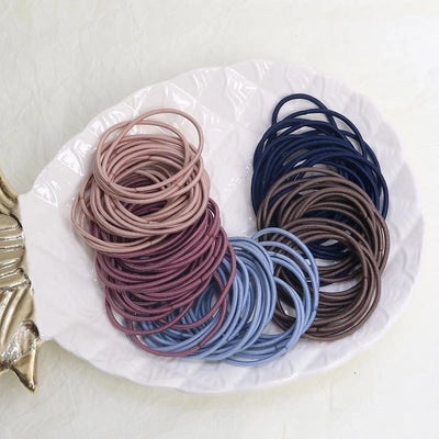 100Pcs Thin Hair Ties Elastic Bands No Crease Holds - Smarsty