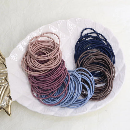 100Pcs Thin Hair Ties Elastic Bands No Crease Holds - Smarsty