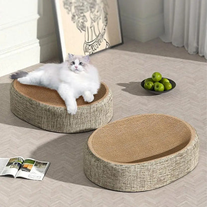 Oval Scratch Pad Cat Bed for Comfort and Play - Smarsty