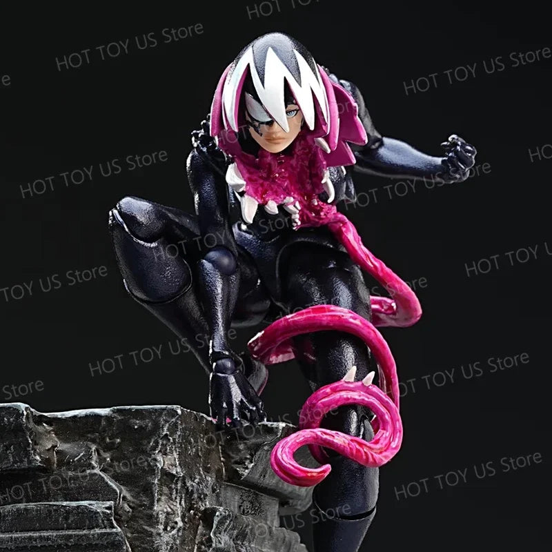 NEW KO Symbiote Gwenom Action Figure | Kaiyodo Revoltech Amazing Yamaguchi | Venomized Gwen Stacy Anime Model Gift