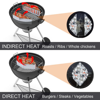 2Pcs Charcoal Grill Basket Holders Non-Stick Accessories - Smarsty