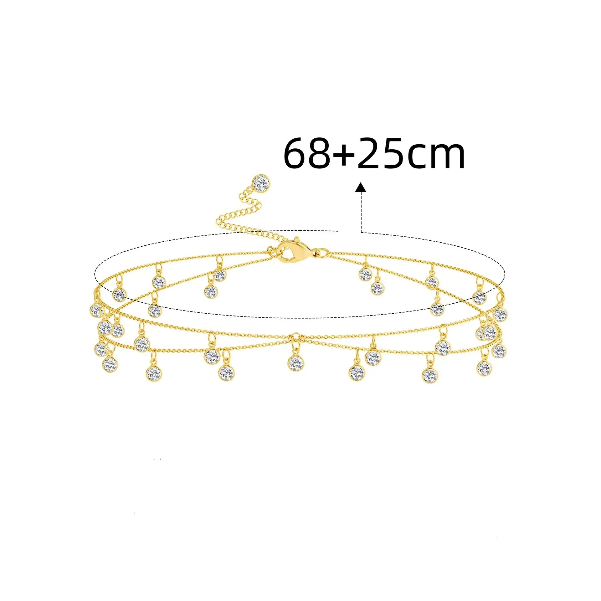 Double Layer Rhinestone Tassel Waist Chain Accessory - Smarsty