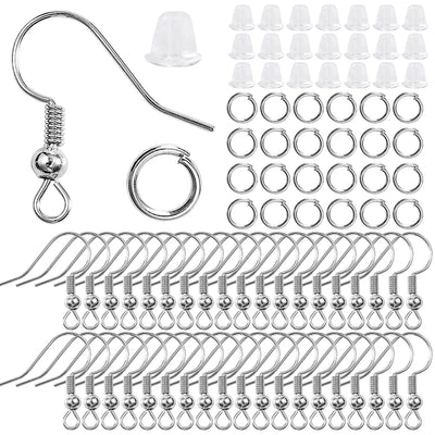 300Pc Hypoallergenic Earring Hooks Kit With Clear Backs - Smarsty