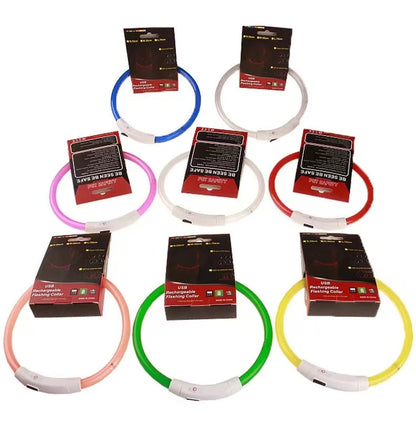 USB Rechargeable LED Dog Collar for Night Safety - Smarsty