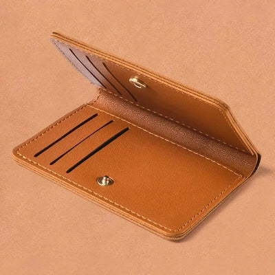 Classic Designer PU Leather Small Wallet for Men Short Simple Women's Purse Fashion Ultra Thin Credit Card Bag Coin Purse - Smarsty