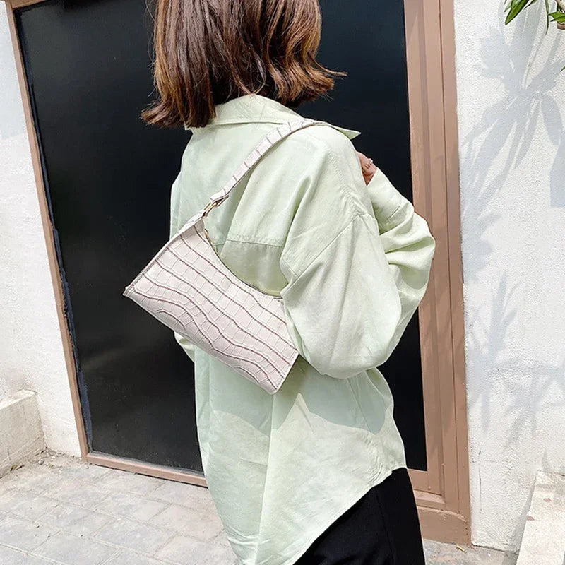 Retro Alligator Print PU Leather Small Women Handbag - Smarsty