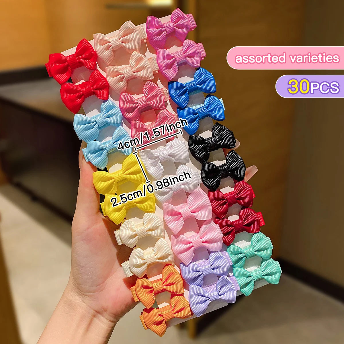 30 Colored Bow Hair Clips for Stylish Daily Use - Smarsty