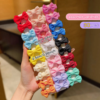 30 Colored Bow Hair Clips for Stylish Daily Use - Smarsty
