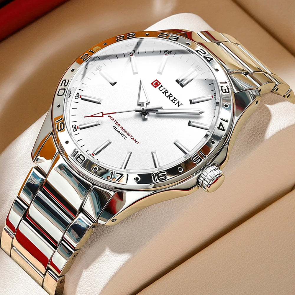 Curren Men's Ultra Thin Stainless Steel Quartz Watch - Smarsty