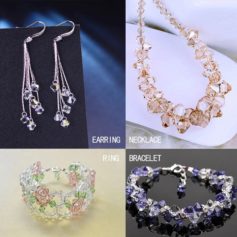 4mm Crystal Bicone Beads for DIY Jewelry Making - Smarsty