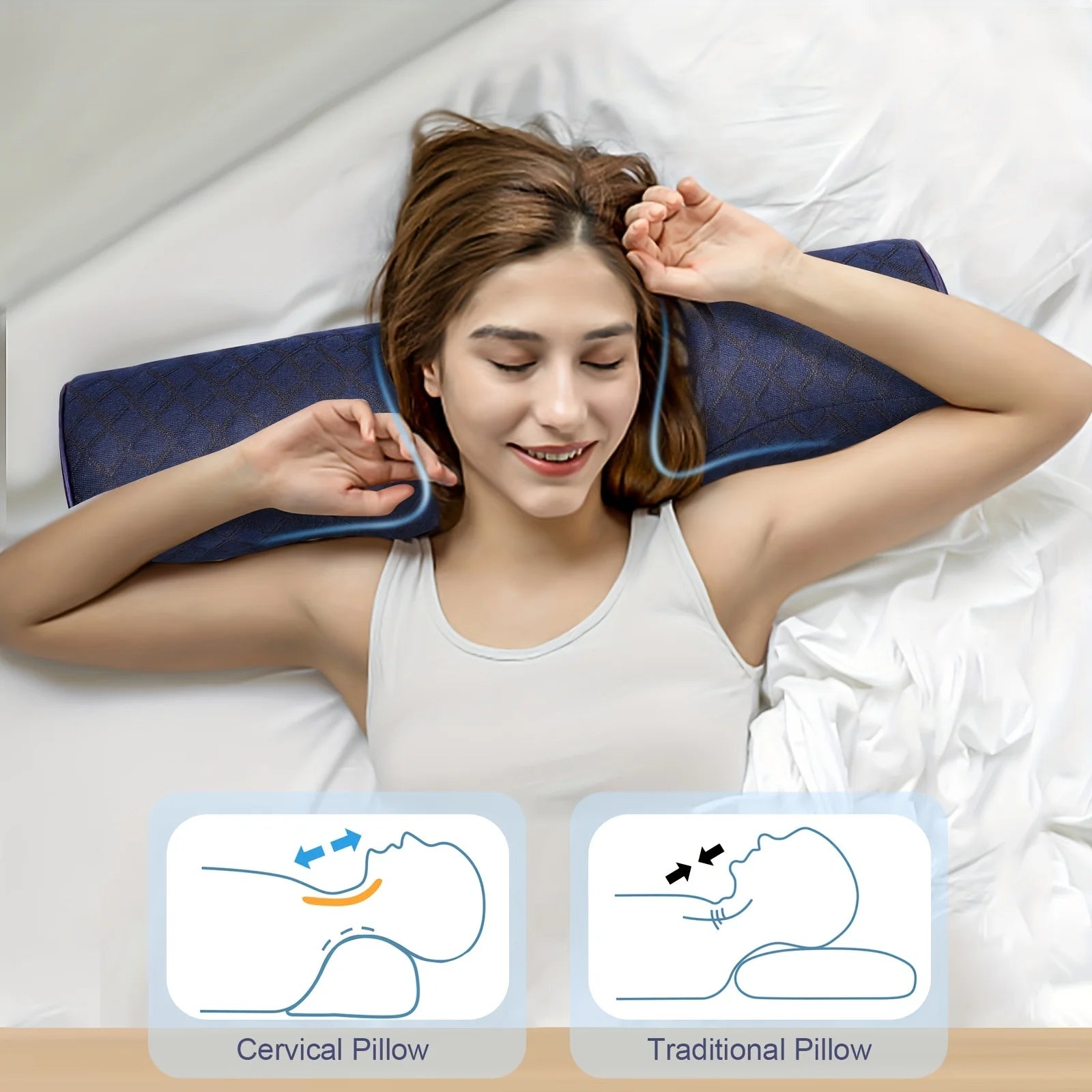 Orthopedic Neck Pillow with Soft Memory Foam Support - Smarsty