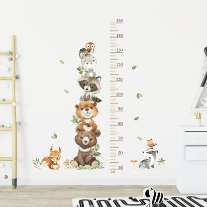 Cartoon Animal Height Ruler Wall Stickers for Kids Room - Smarsty