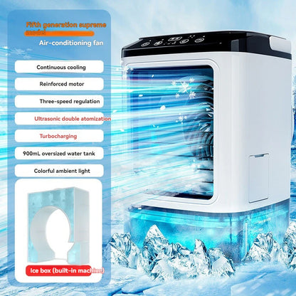 900ML USB Mini Humidifier Desk Fan with Night Light - Smarsty