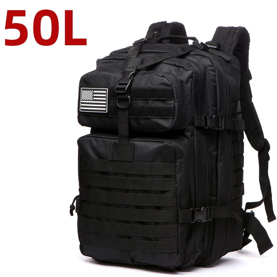 25L/50L Sturdy Nylon Waterproof Tactical Sports Trekking Fishing Hunting Camping Hiking Bag Backpack Outdoor Rucksacks - Smarsty