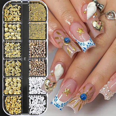 Ocean Gold Nail Art Charms for Stunning Manicure - Smarsty