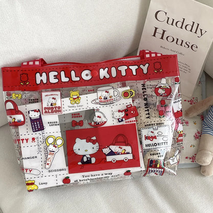 Transparent PVC Kitty Cat Handbag Waterproof Travel Tote - Smarsty