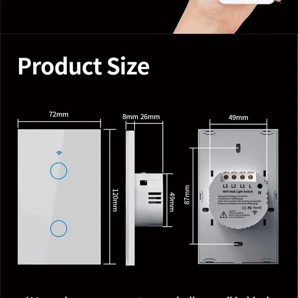 Tuya WiFi Smart Wall Switch with Voice Control - Smarsty