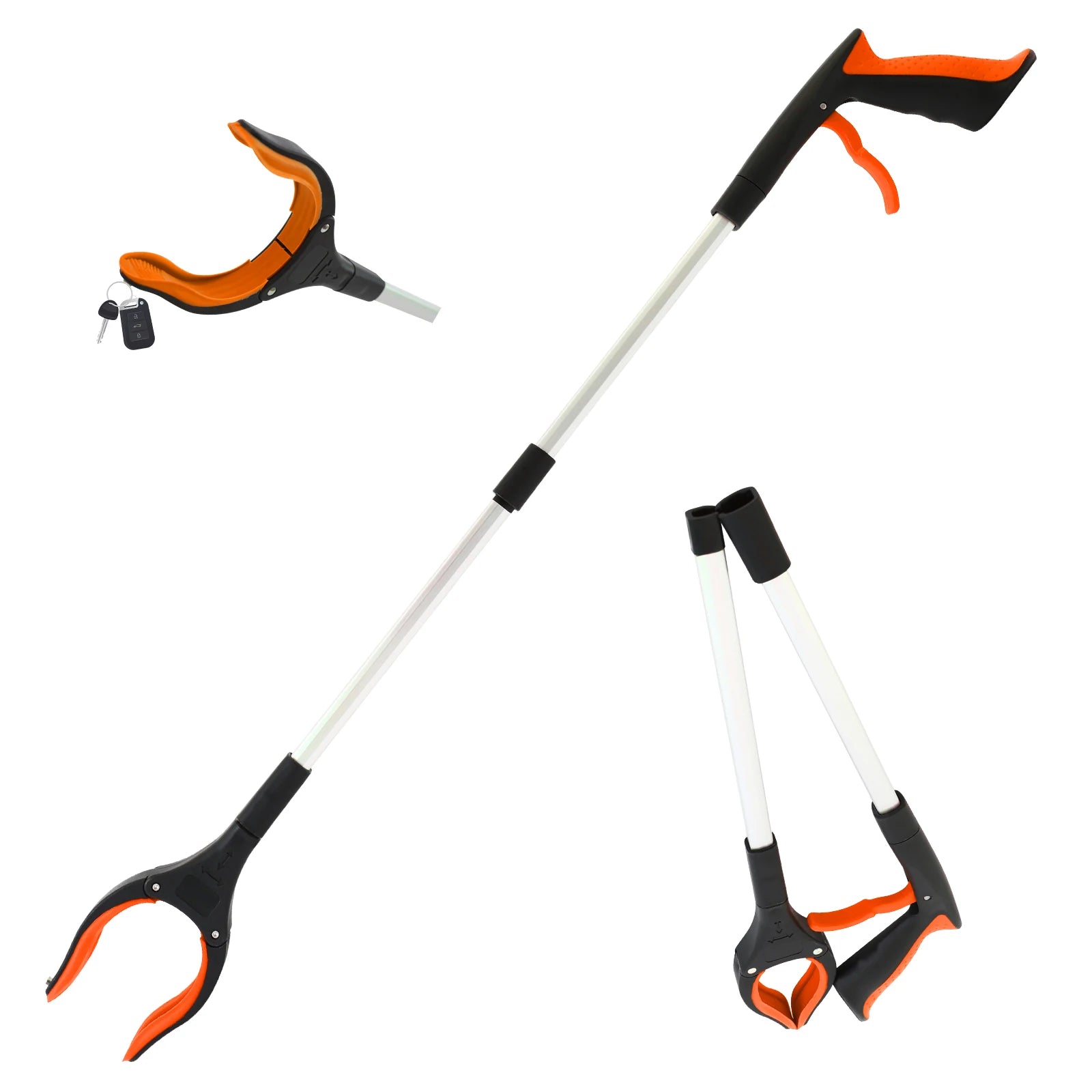 2-Pack Foldable Garbage Clip Litter Reachers Pickers Gripper Extender Hand Tools Environmental Sanitation Garbage Collector