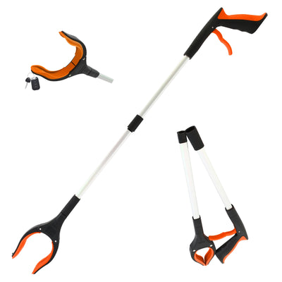 2-Pack Foldable Garbage Clip Litter Reachers Pickers Gripper Extender Hand Tools Environmental Sanitation Garbage Collector