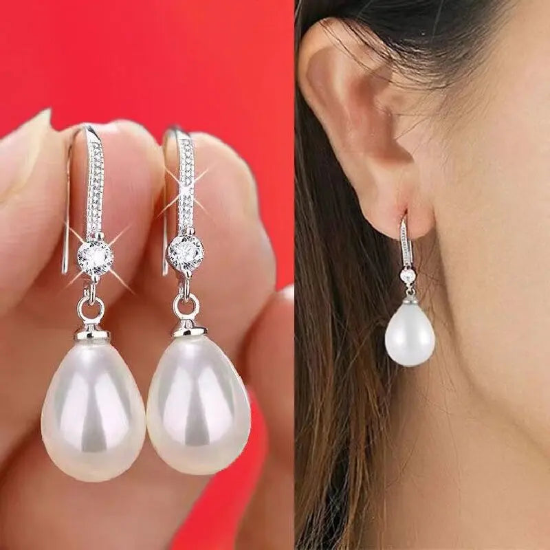 Two Piece Pearl Tassel Earrings For Women Elegant Gift - Smarsty