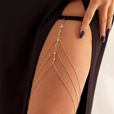 Boho Crystal Leg Chain Body Jewelry for Women - Smarsty