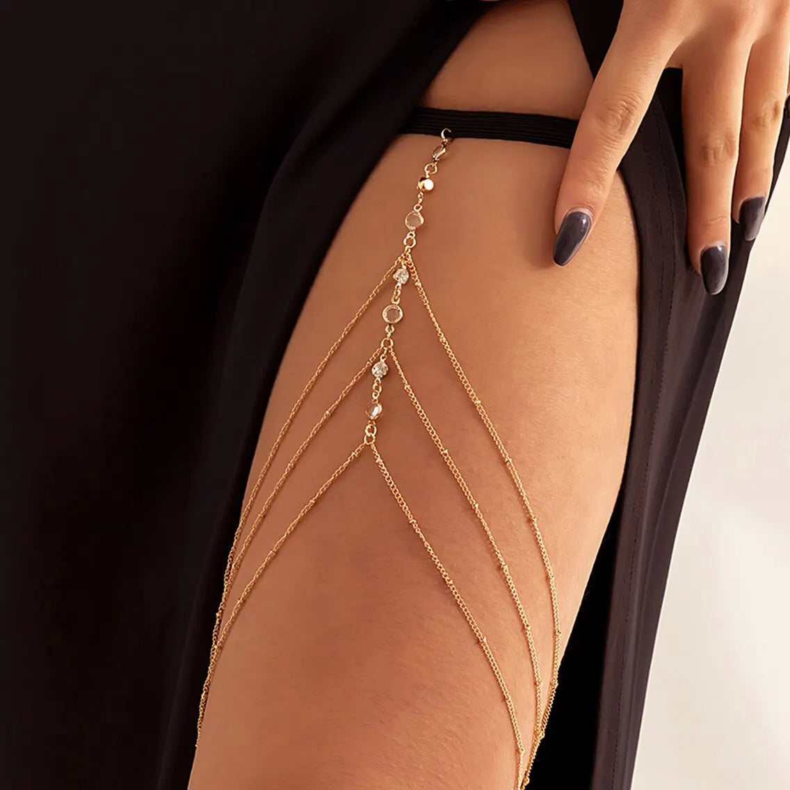 Boho Crystal Leg Chain Adjustable Body Jewelry - Smarsty