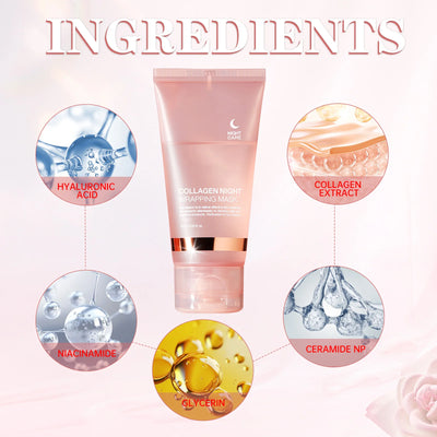 Face Mask Collagen Night Wrapping Mask Elasticity Hydration Reduces Sagging Dullness Hydrolyzed Collagen Skin Care Products 75ml