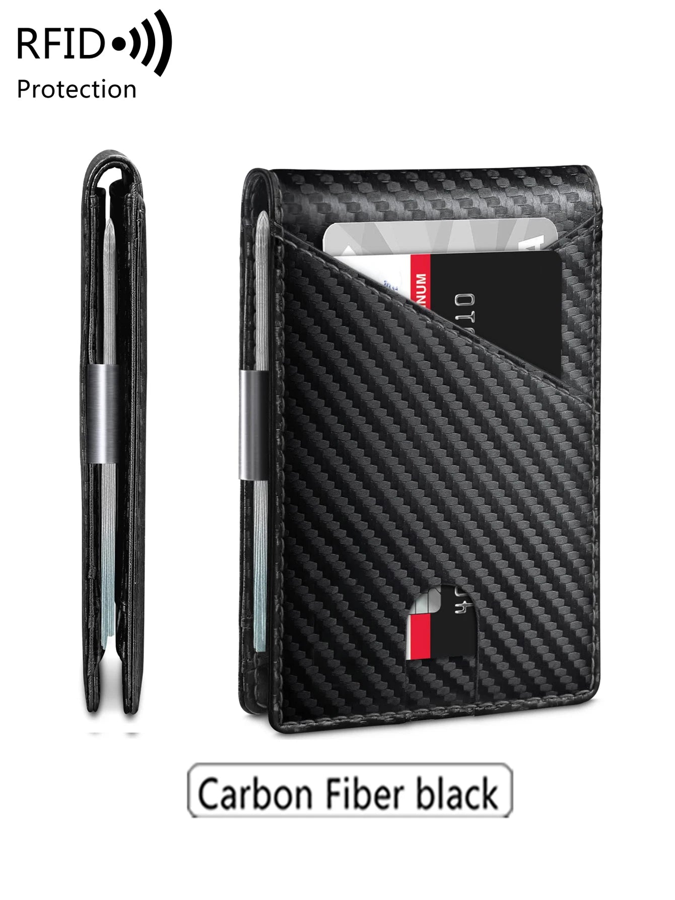 Minimalist men's wallet RFID anti-theft brush double fold cross front pocket portable card holder 12 card multifunctional wallet - Smarsty