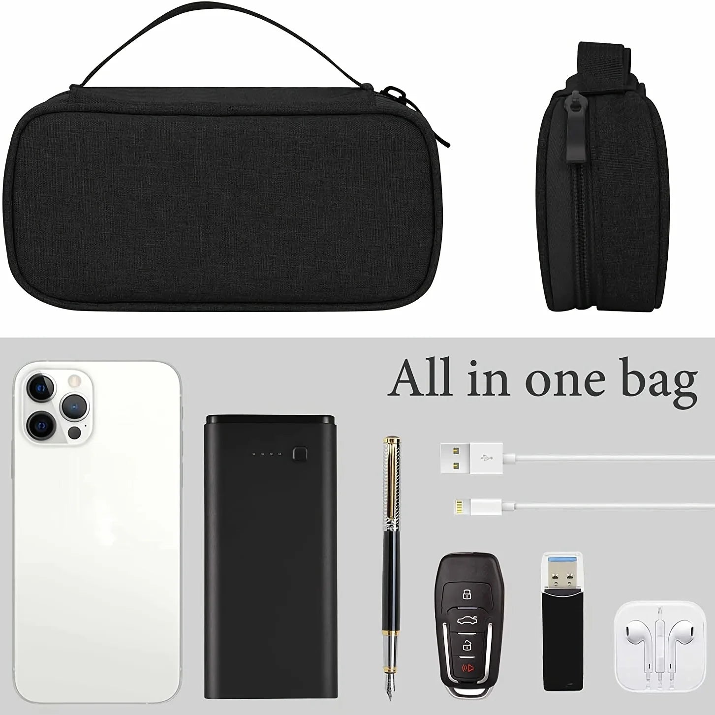 Travel Cable Organizer Case Zipper for Electronics - Smarsty
