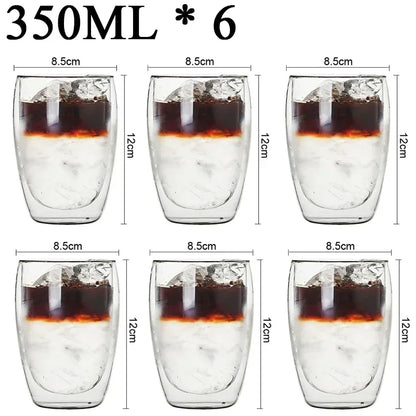 Double Wall Borosilicate Glass Mug Set for Hot Drinks - Smarsty