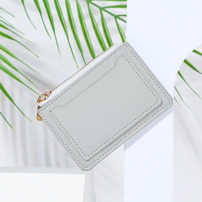 Women Wallets PU Leather Female Purse Mini Hasp Solid Multi-Cards Holder Coin Short Wallets Slim Small Wallet Zipper Hasp - Smarsty