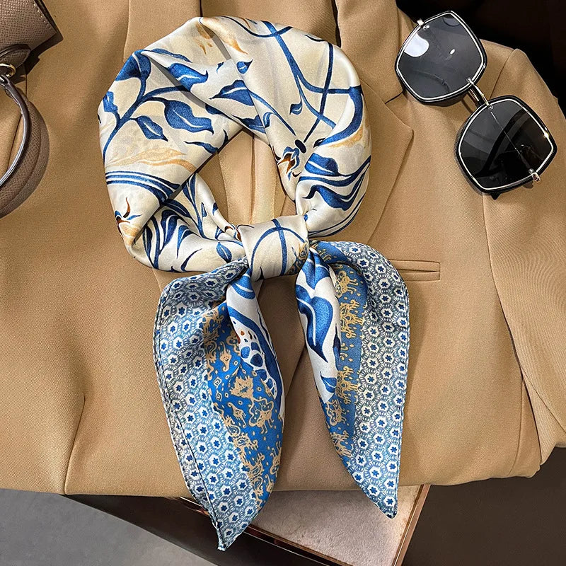 Luxury Silk Square Scarf Soft Satin Neck Hair Tie - Smarsty