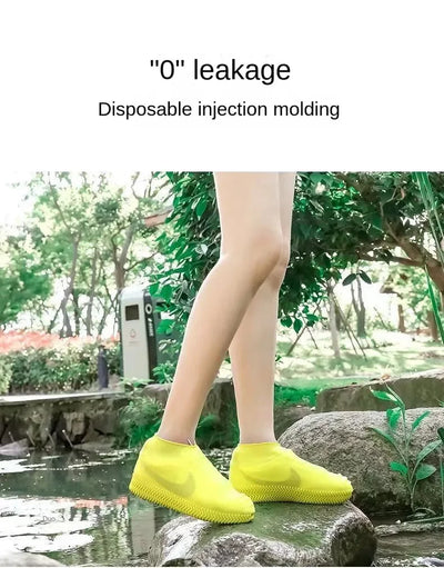 1 Pair Silicone WaterProof Shoe Covers Lip-resistant Rubber Rain Boot Rain Gear Overshoes Accessories for Outdoor Rainy Day - Smarsty