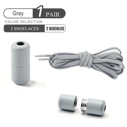 Elastic No Tie Shoelaces Semicircle Shoe Laces For Kids and Adult Sneakers Shoelace Quick Lazy Metal Lock Laces Shoe Strings - Smarsty