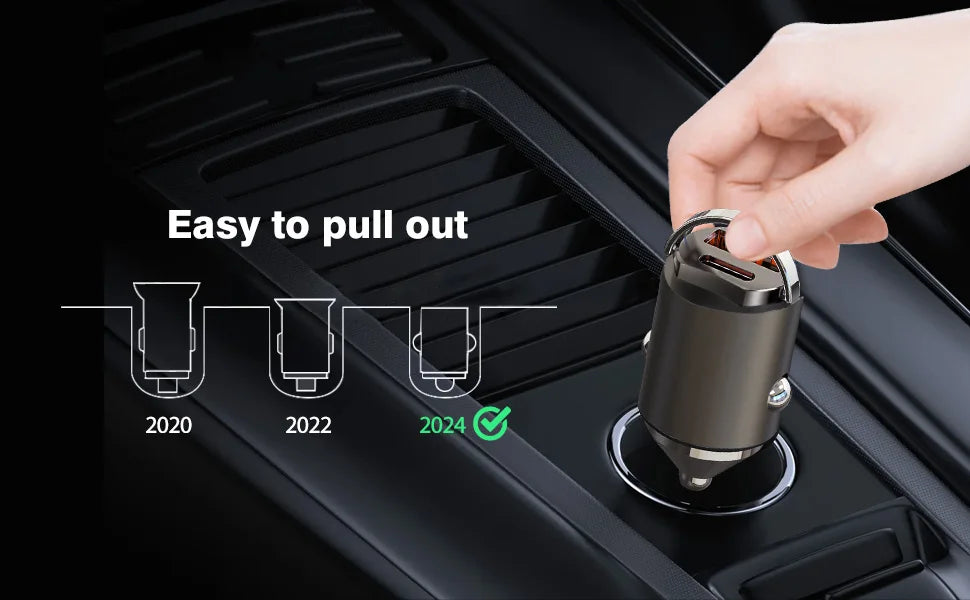 250W 5-in-1 PD QC3.0 Car Charger Fast Charging USB C for IPhone,Samsung Galaxy, IPad Pro, Multi-Port Cigarette Lighter Adapter - Smarsty