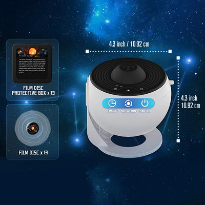 13 In 1 Galaxy Ultral Star Projector HD Image Area LED Night Light, 13 Film Discs,360° Rotate 1/2h Timer for Kids&Adults Bedroom - Smarsty
