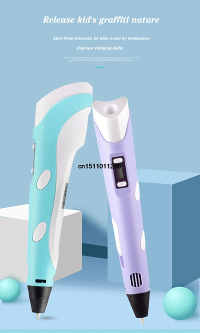 3D Pen 3d Printing Pen Children DIY Drawing Pens PLA Filament Birthday Christmas Boys Girls Gift For Kids With Travel Case - Smarsty