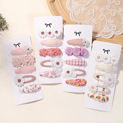 5Pcs Floral Hair Clips Set for Girls - Smarsty