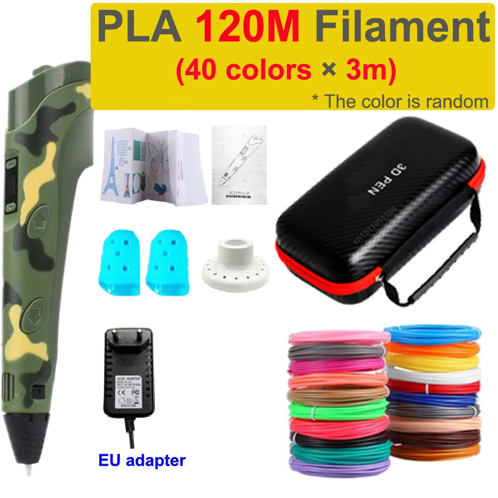 3D Pen 3d Printing Pen Children DIY Drawing Pens PLA Filament Birthday Christmas Boys Girls Gift For Kids With Travel Case - Smarsty