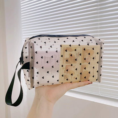 Transparent Mesh Makeup Bag with Lipstick Organizer - Smarsty