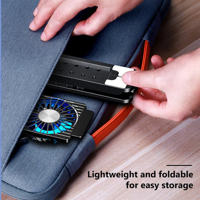 Laptop Cooling Pad with 2/4 Fans Foldable Notebook Stand RGB Silent Gaming Laptop Cooler Fan 7 Height for 11-17.3 Inch Notebook - Smarsty