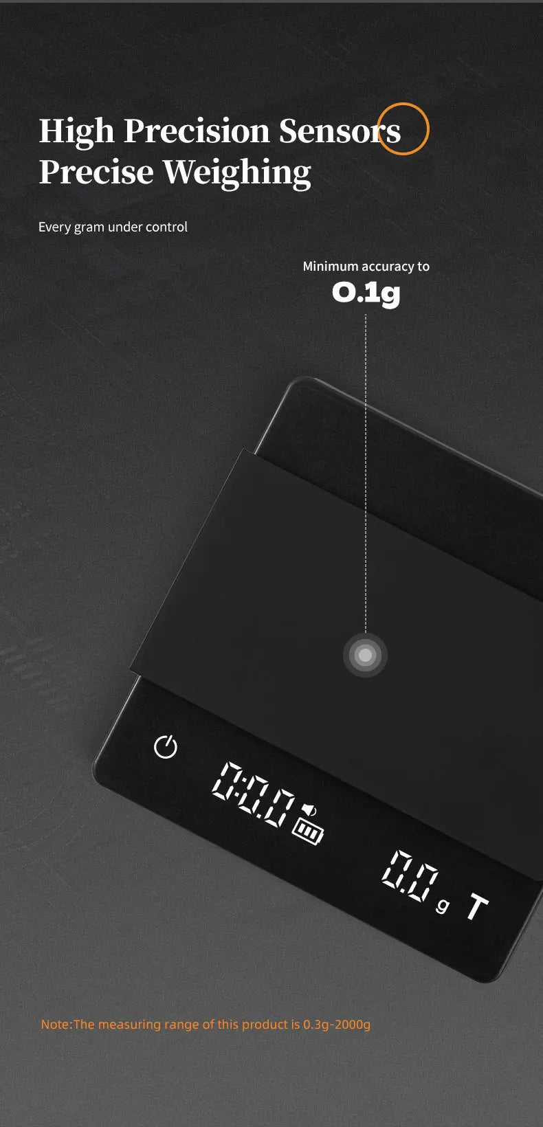 High Precision Digital Coffee Scale with LED Display - Smarsty