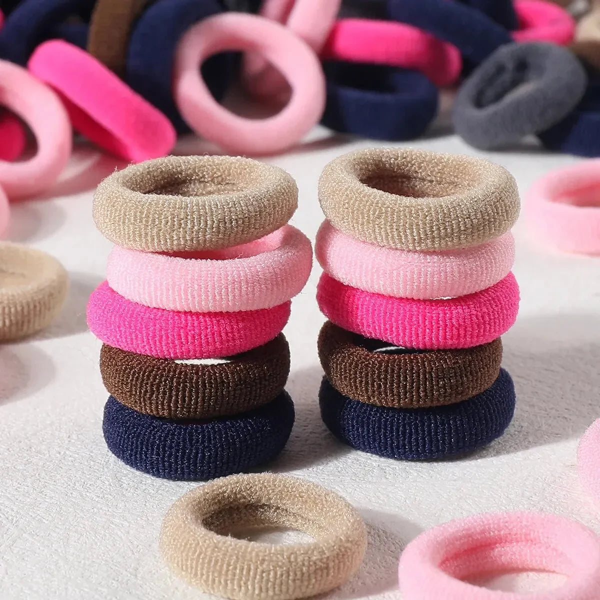 100 Pack Nylon Hair Ties Colorful Elastic Ponytail Bands - Smarsty