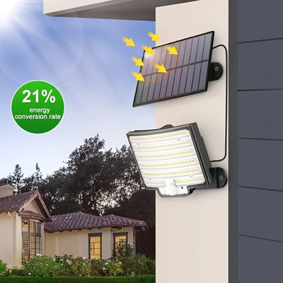 Solar Outdoor Lights - LED Motion Sensor Light with Remote Waterproof Security Flood Light for Patio Garage Porch Yard - Smarsty